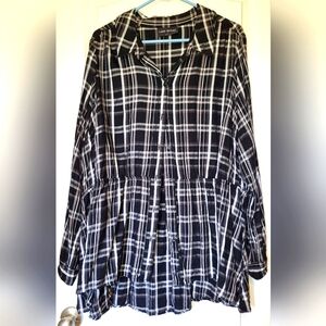Lane Bryant Black Plaid Women's Top